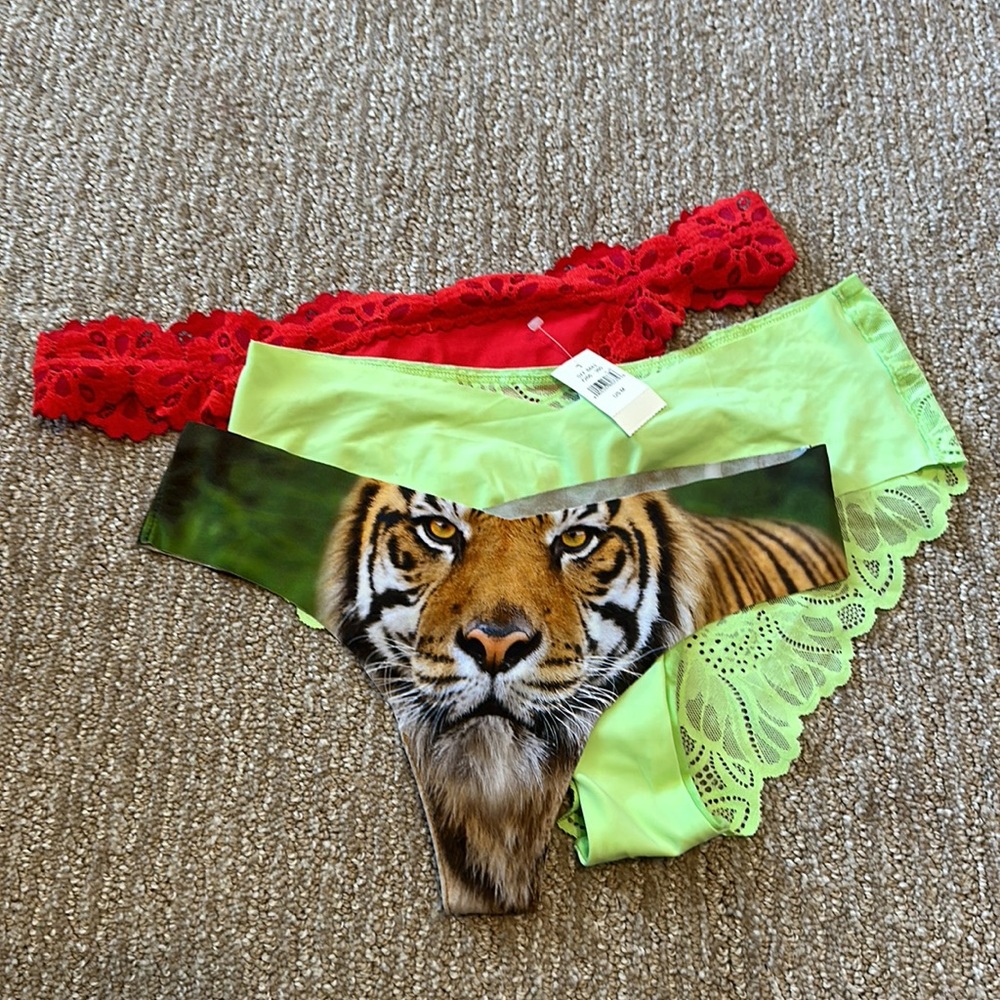NWT Lot of 3 - Sz M cheeky/thong panties